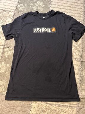 Nike Black Tee with White & Orange 'Just Do It.' Logo